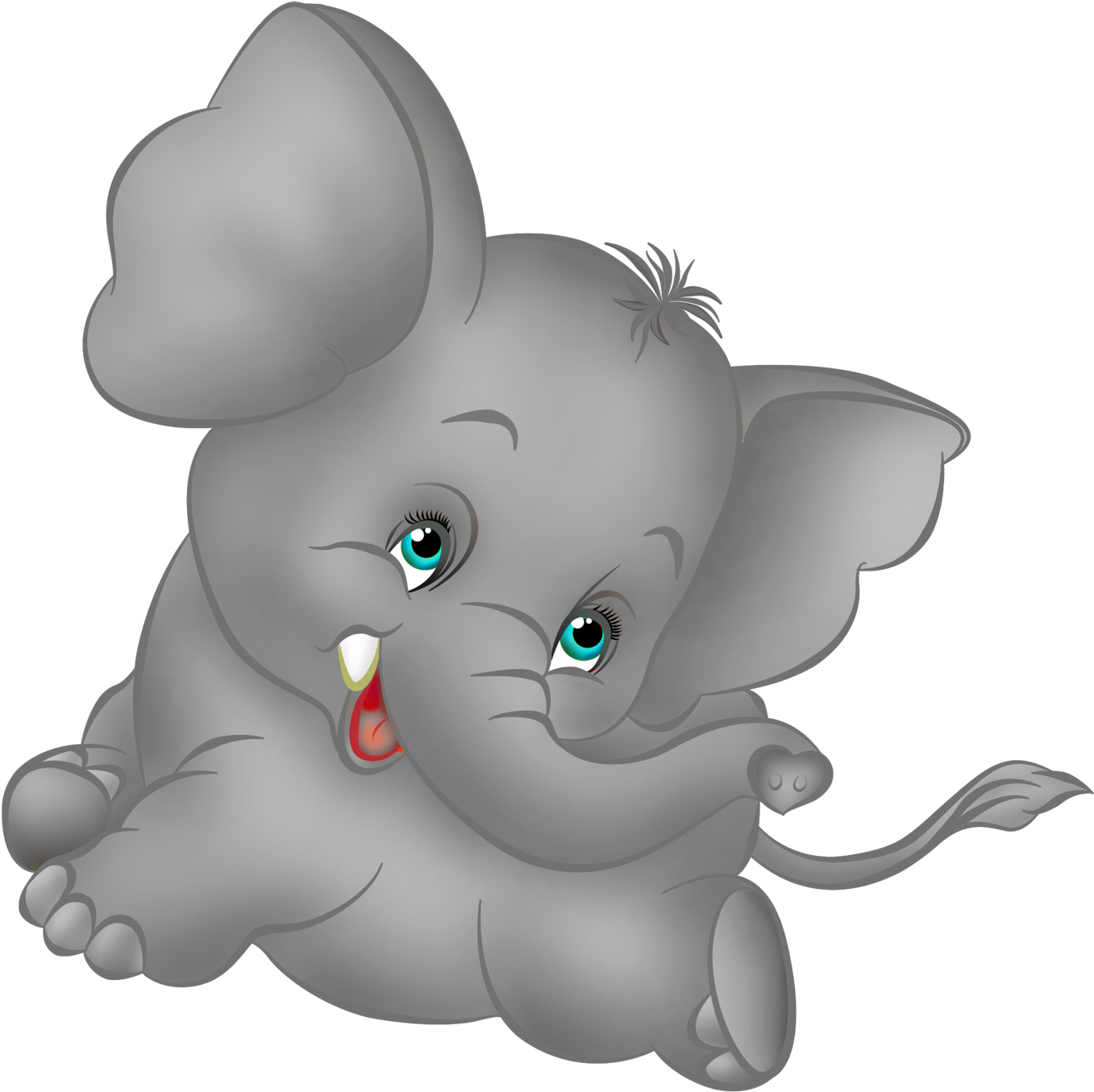 Cute Cartoon Elephant PNG image