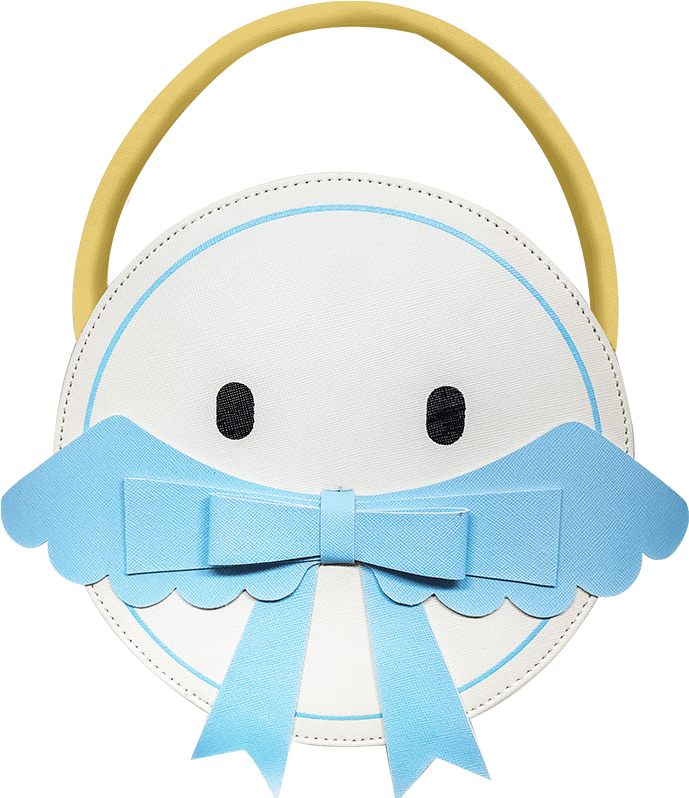 Cute Cartoon Face Bag Design PNG image