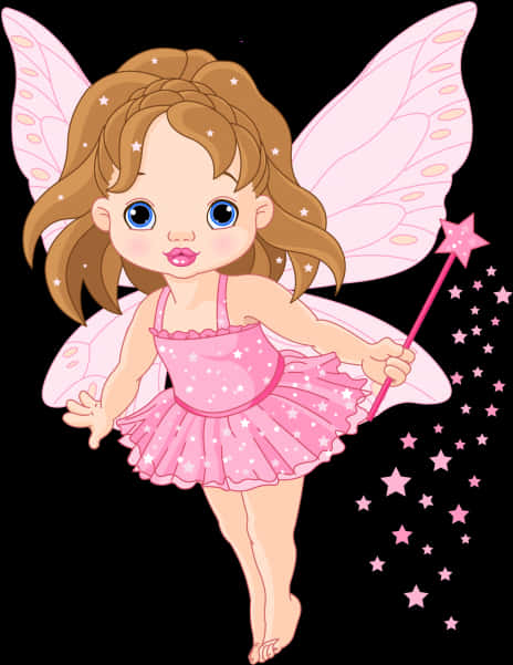 Cute Cartoon Fairywith Wand PNG image