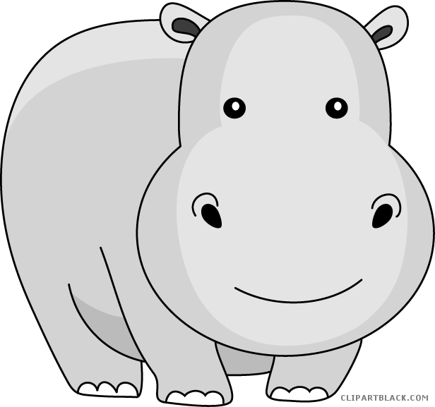 Cute Cartoon Hippopotamus PNG image