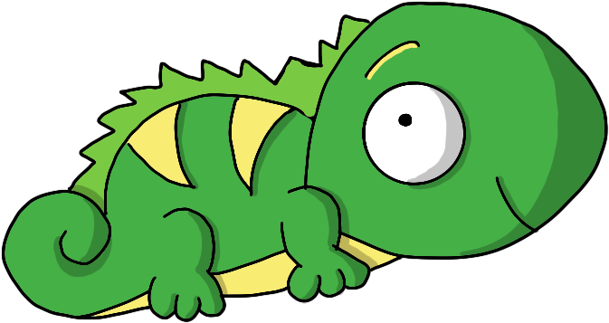 Cute Cartoon Iguana PNG image