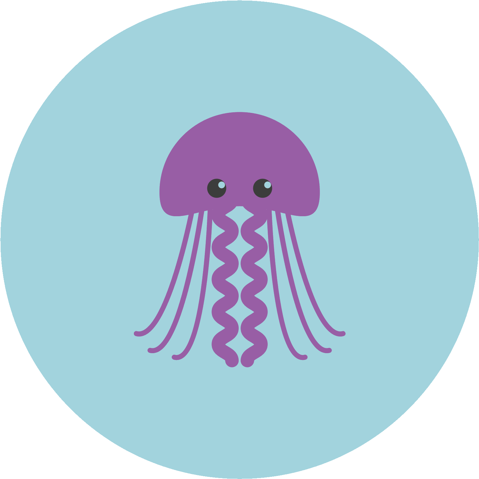 Cute Cartoon Jellyfish PNG image