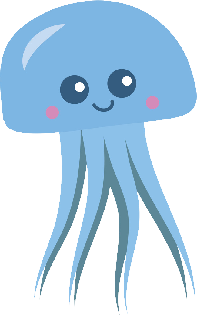 Cute Cartoon Jellyfish PNG image