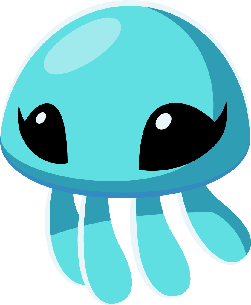 Cute Cartoon Jellyfish PNG image