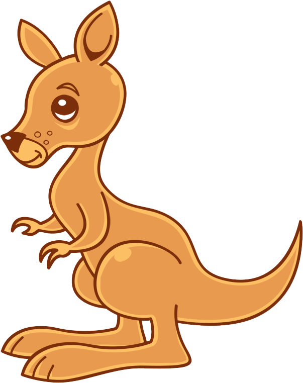 Cute Cartoon Kangaroo PNG image