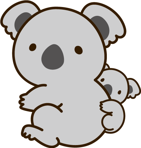 Cute Cartoon Koalaand Joey PNG image