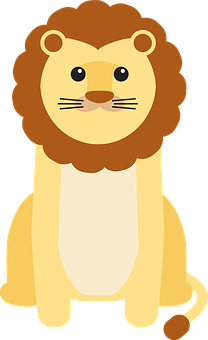 Cute Cartoon Lion Illustration PNG image