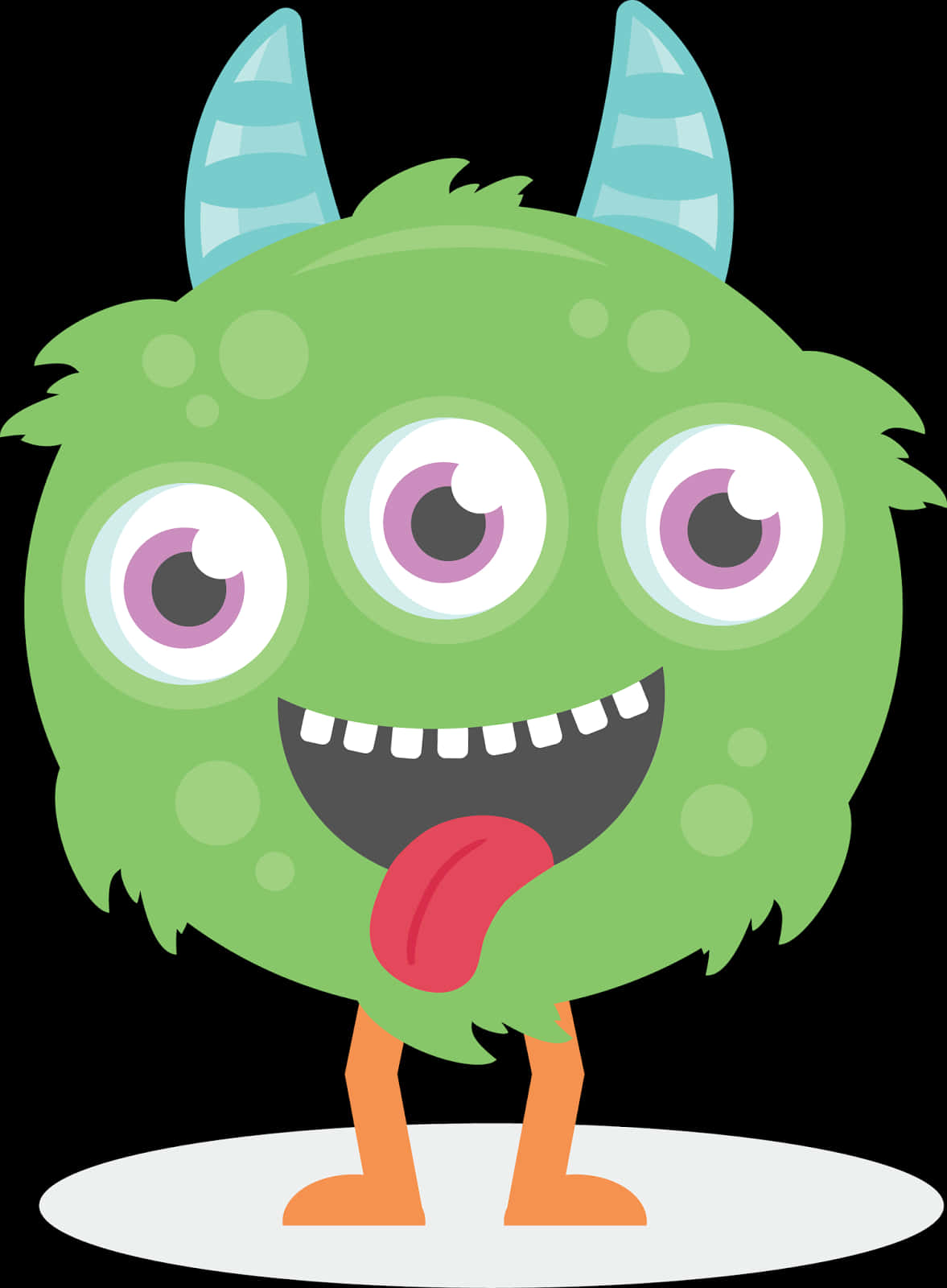 Cute Cartoon Monster Sticking Out Tongue PNG image