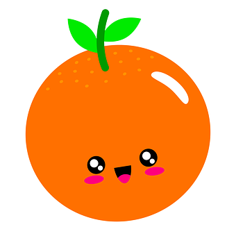 Cute Cartoon Orange PNG image