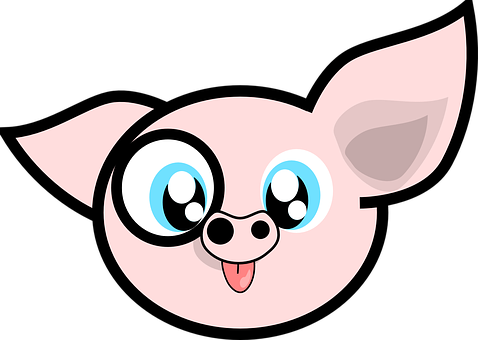 Cute Cartoon Pig Face PNG image