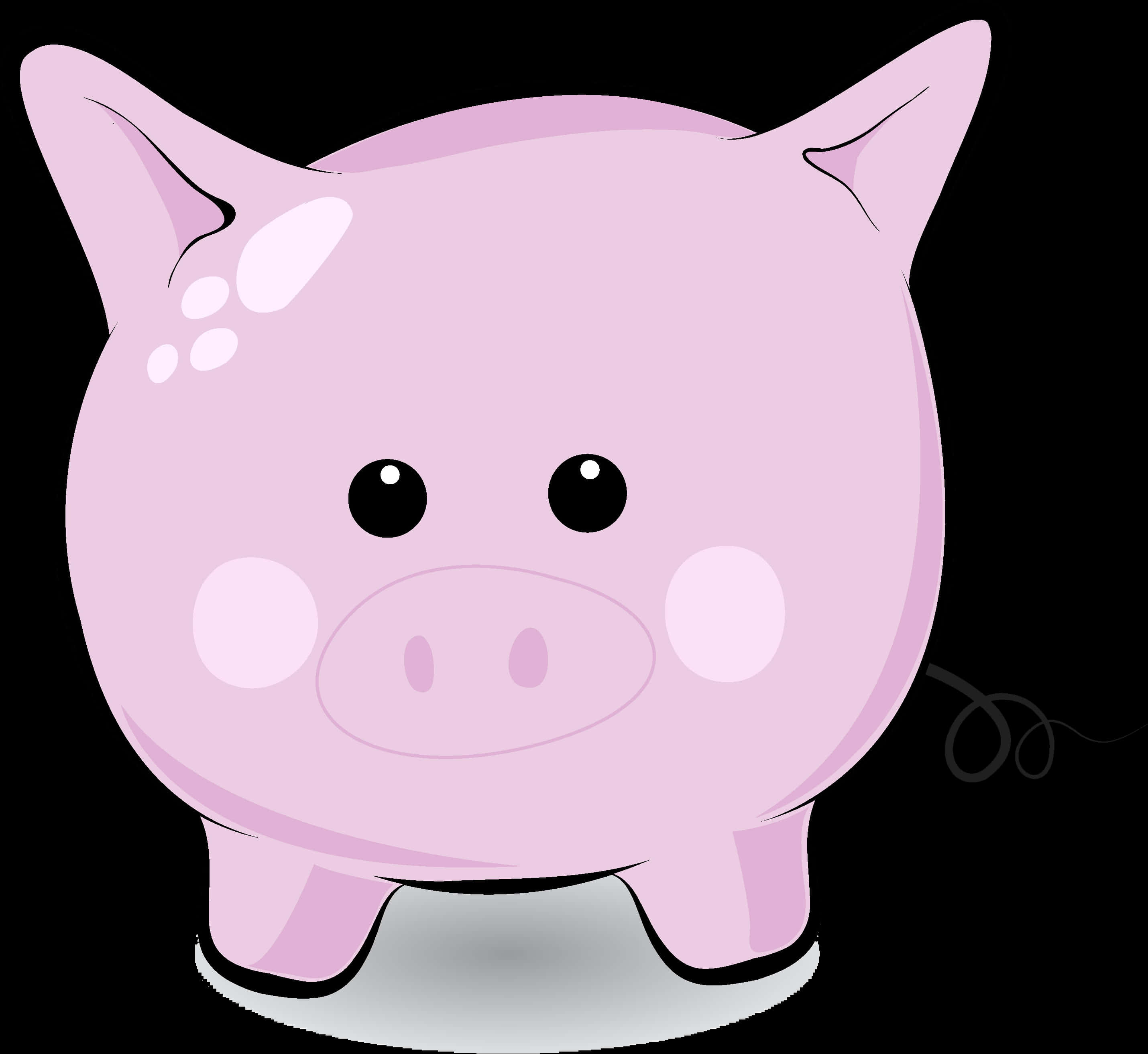Cute Cartoon Pig Illustration PNG image