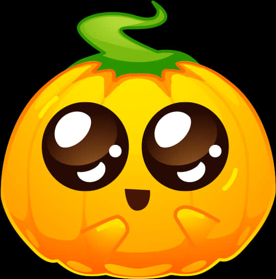 Cute Cartoon Pumpkin Emoji PNG image