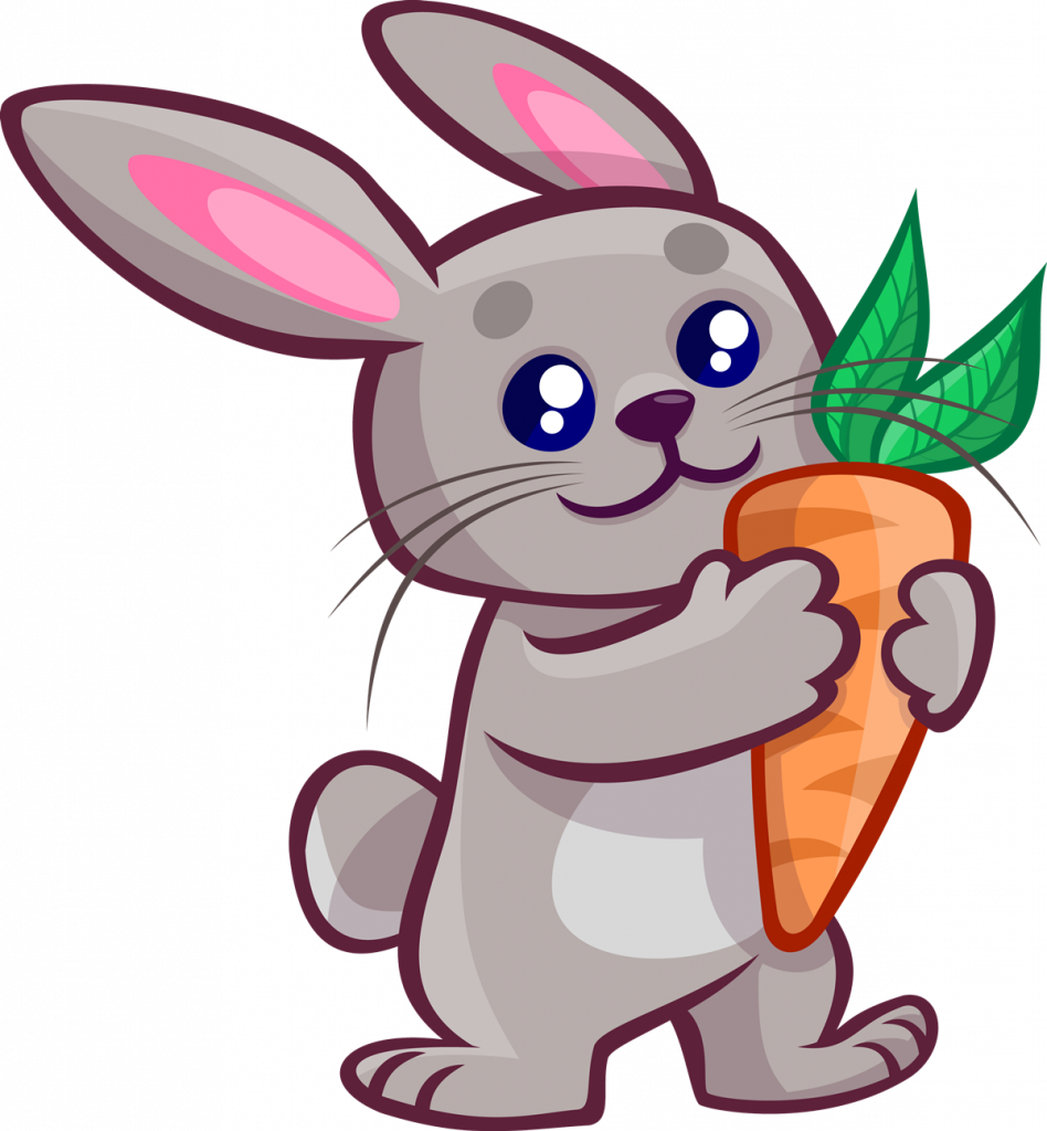 Cute Cartoon Rabbit Holding Carrot PNG image