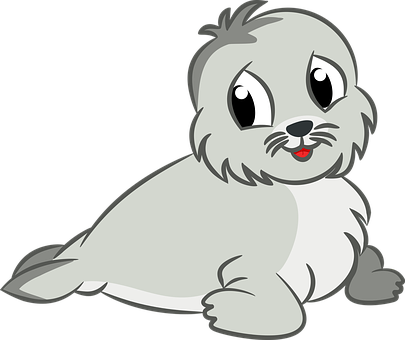 Cute_ Cartoon_ Seal_ Pup PNG image