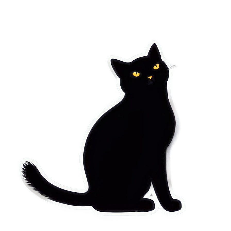 Cute Cat Silhouette Vector Png Nfk77 PNG image