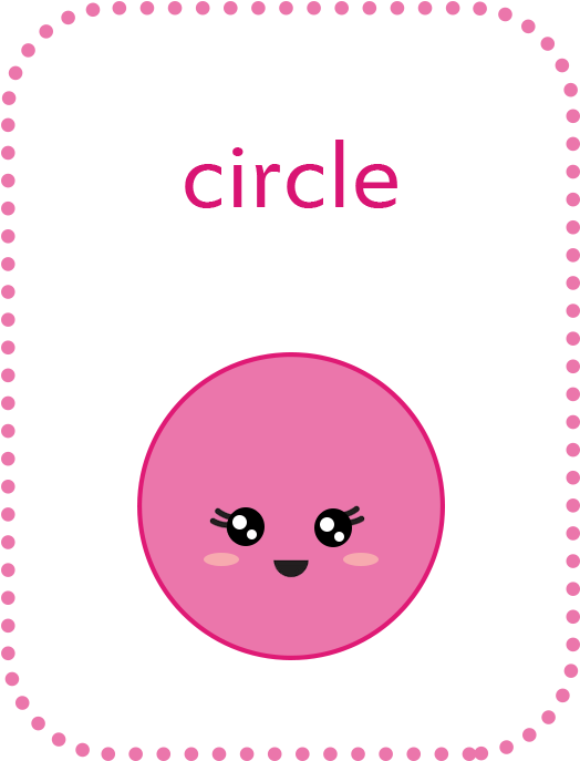 Cute Circle Character Educational Card PNG image