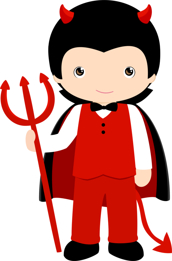 Cute Devil Costume Cartoon PNG image