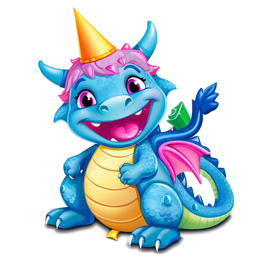 Cute Dragon Birthday Party Png Qfu PNG image