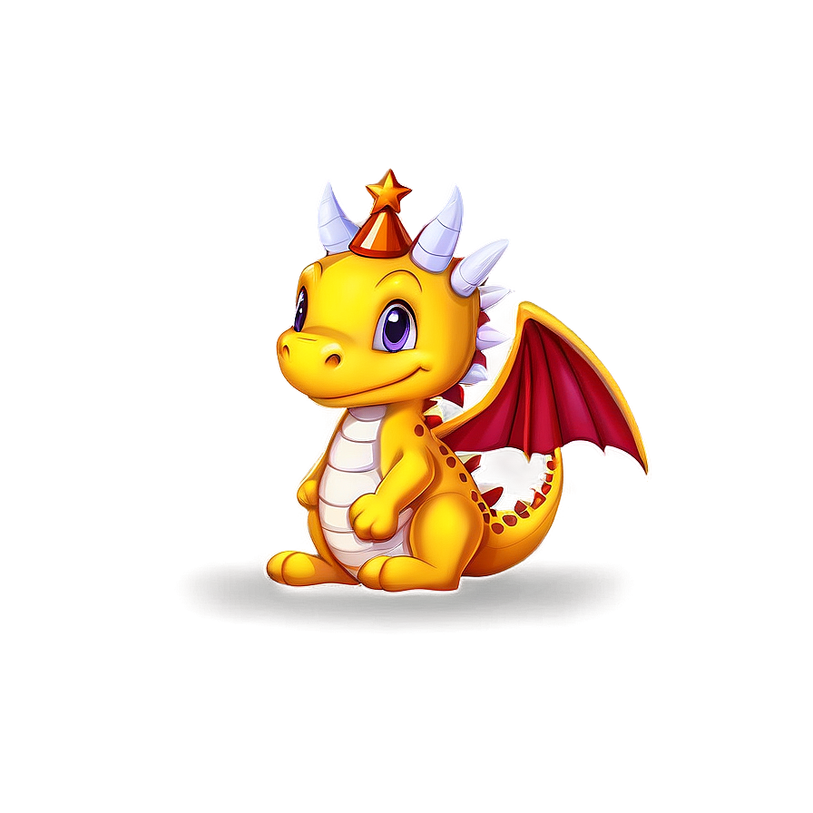 Cute Dragon With Crown Png 42 PNG image