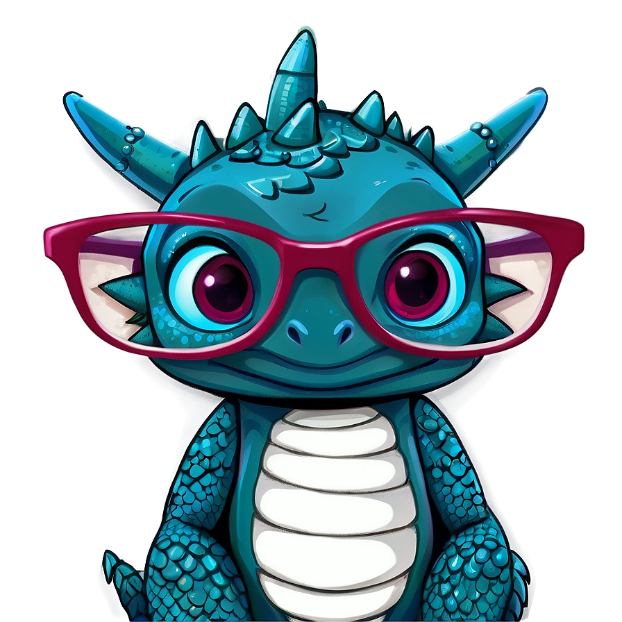 Cute Dragon With Glasses Png 06262024 PNG image