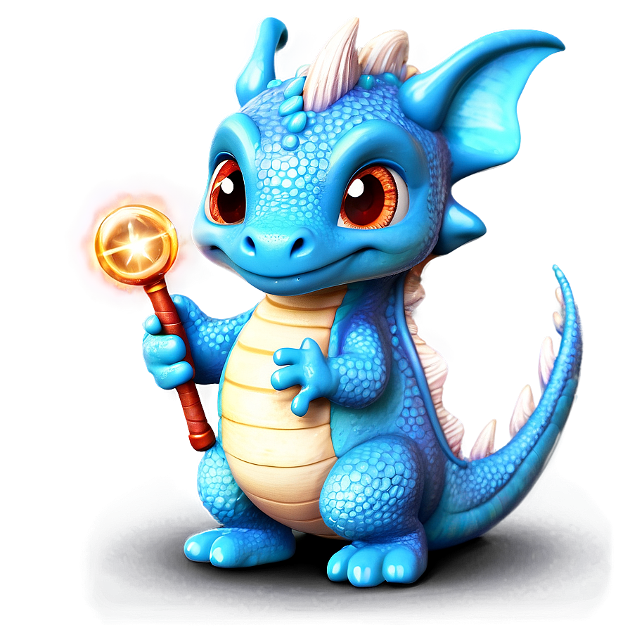 Cute Dragon With Magic Wand Png 06262024 PNG image