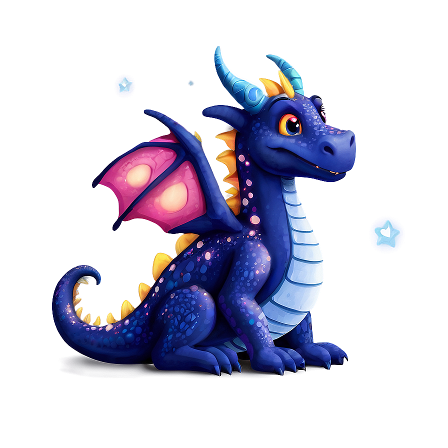 Cute Dragon With Stars Png 06262024 PNG image