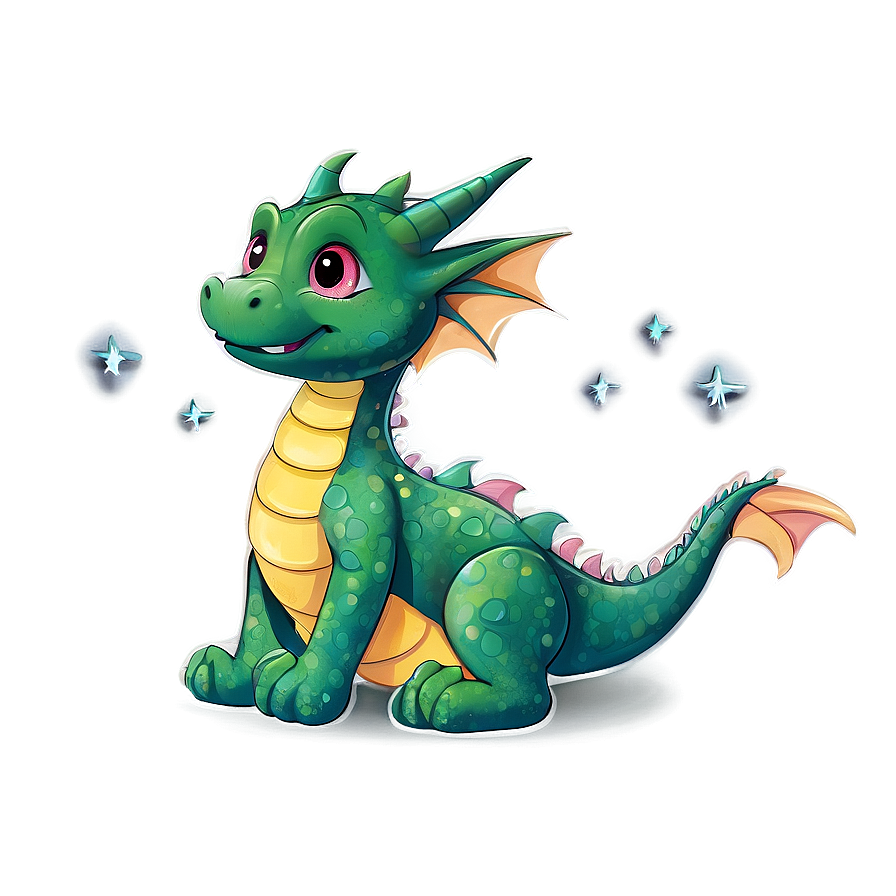 Cute Dragon With Stars Png 06262024 PNG image