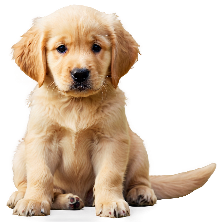 Cute Golden Retriever Puppy Sitting Png 06252024 PNG image