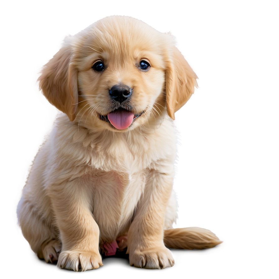 Cute Golden Retriever Puppy Sitting Png Xqn PNG image