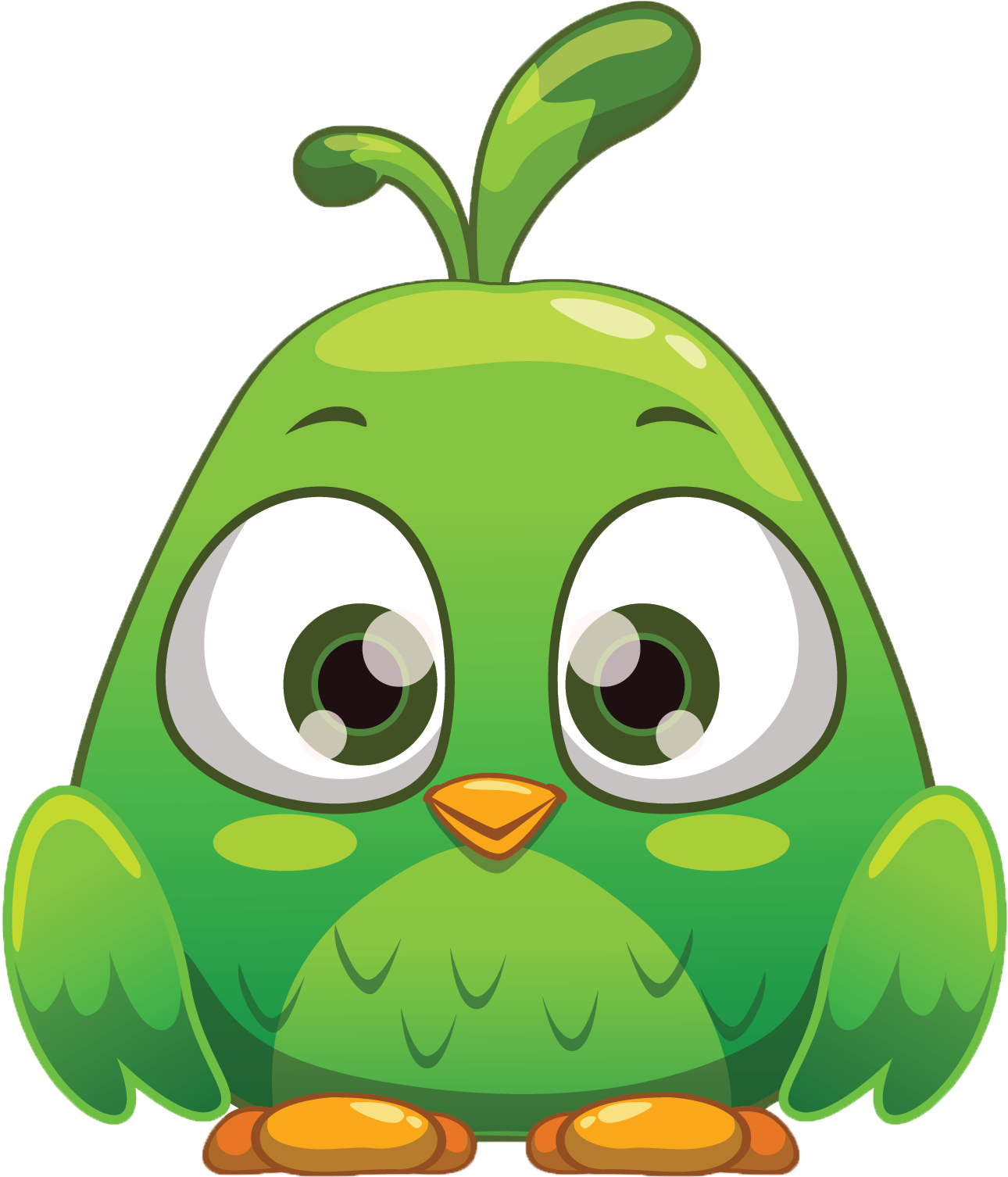 Cute_ Green_ Bird_ Cartoon_ Character PNG image