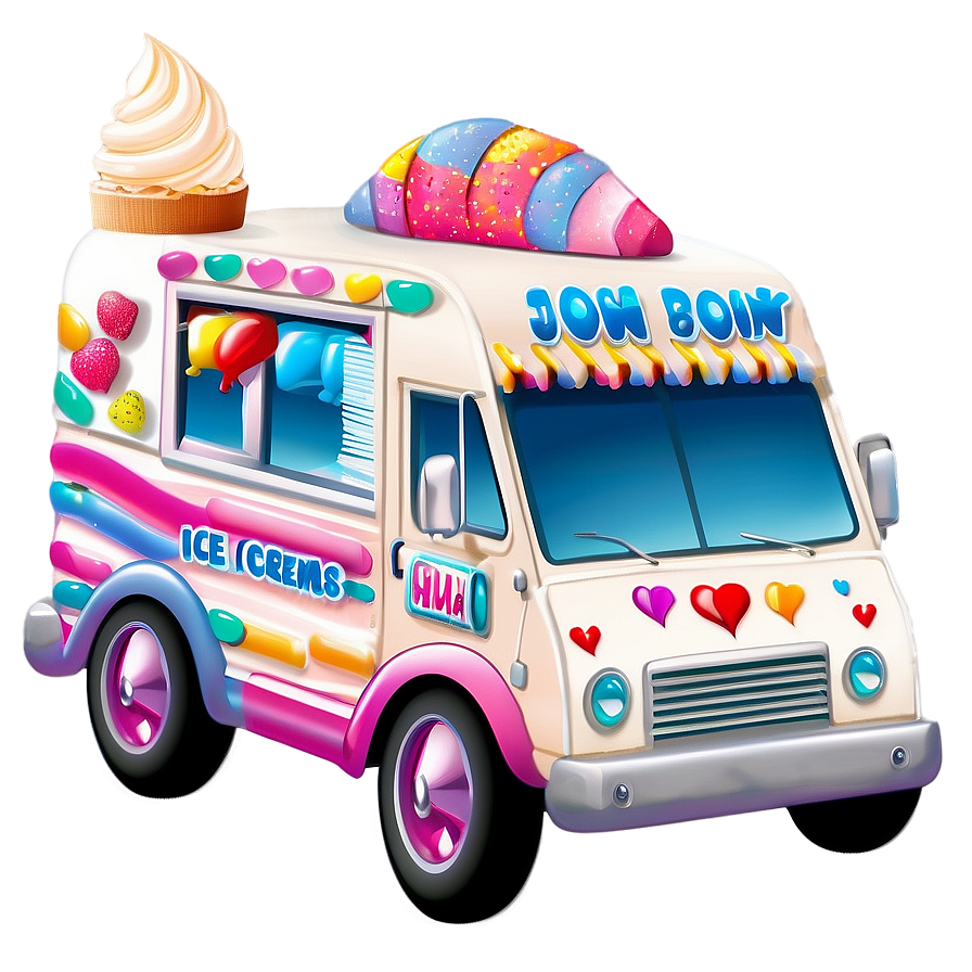 Cute Ice Cream Truck Drawing Png 06122024 PNG image