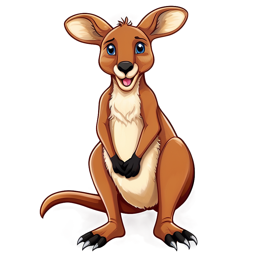 Cute Kangaroo Cartoon Png 05212024 PNG image
