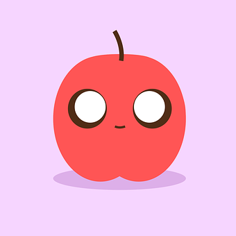 Cute Kawaii Apple Character PNG image