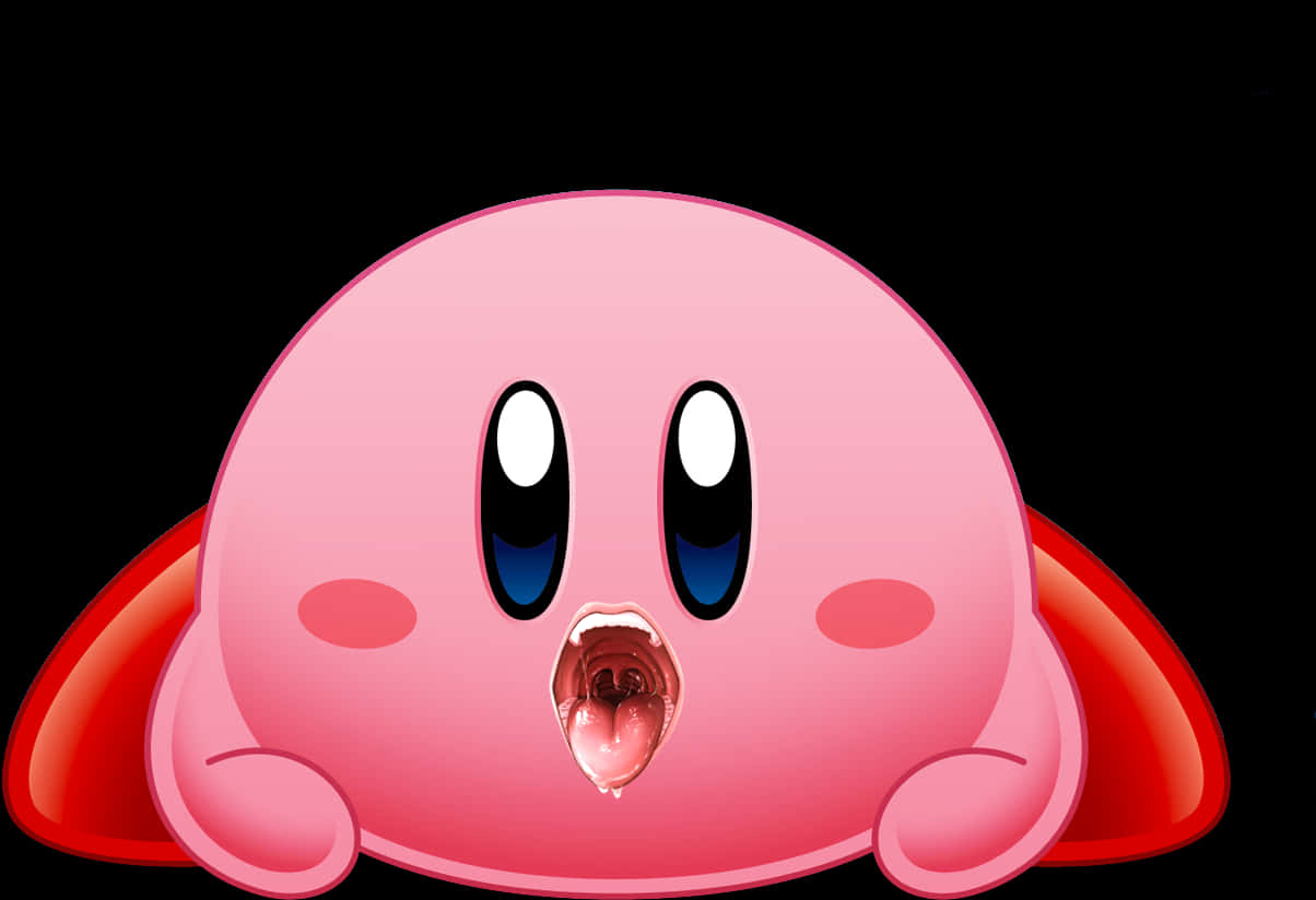 Cute Kirby Character Art PNG image