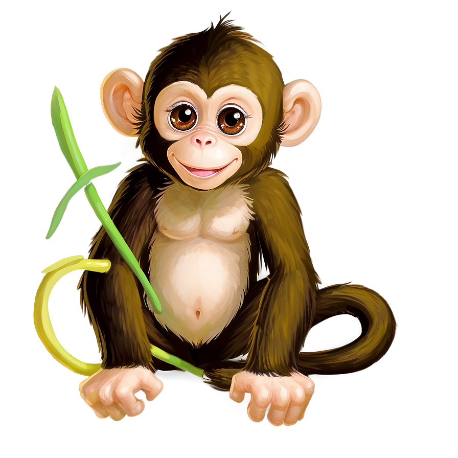 Cute Monkey Character Png Lhq40 PNG image