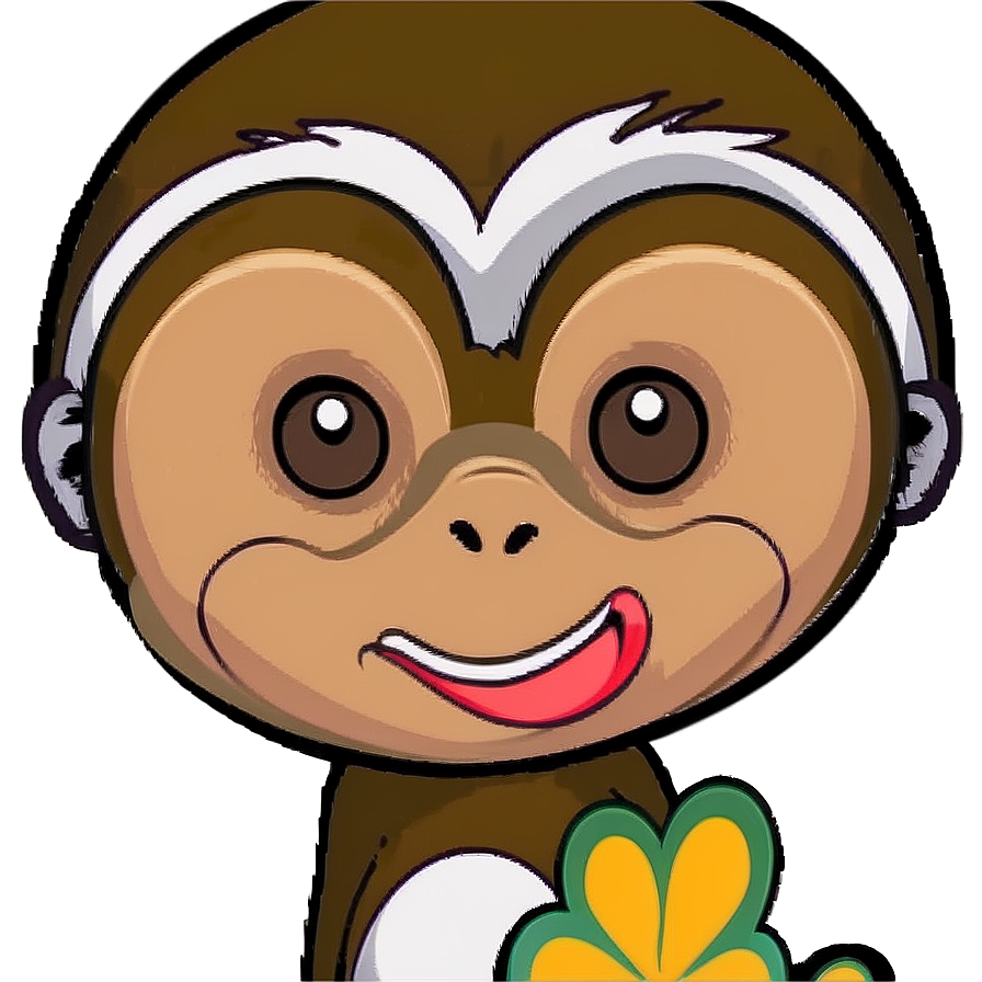 Cute Monkey Face Clipart Png Qbp31 PNG image