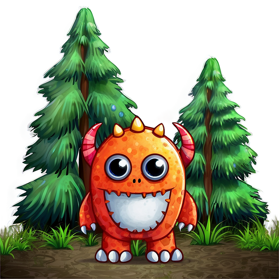 Cute Monster In Forest Png 85 PNG image