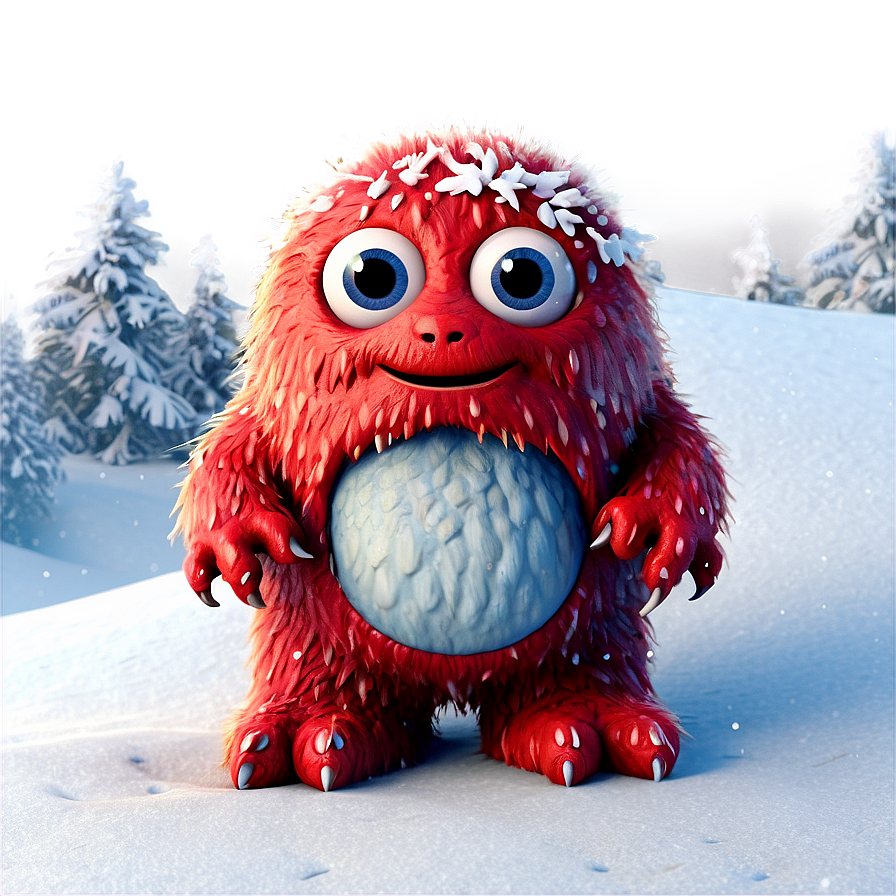 Cute Monster In Snow Png Thk PNG image