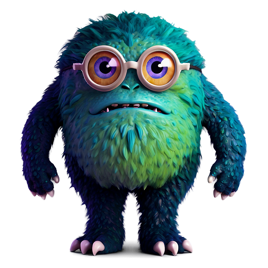 Cute Monster With Glasses Png Dpe41 PNG image