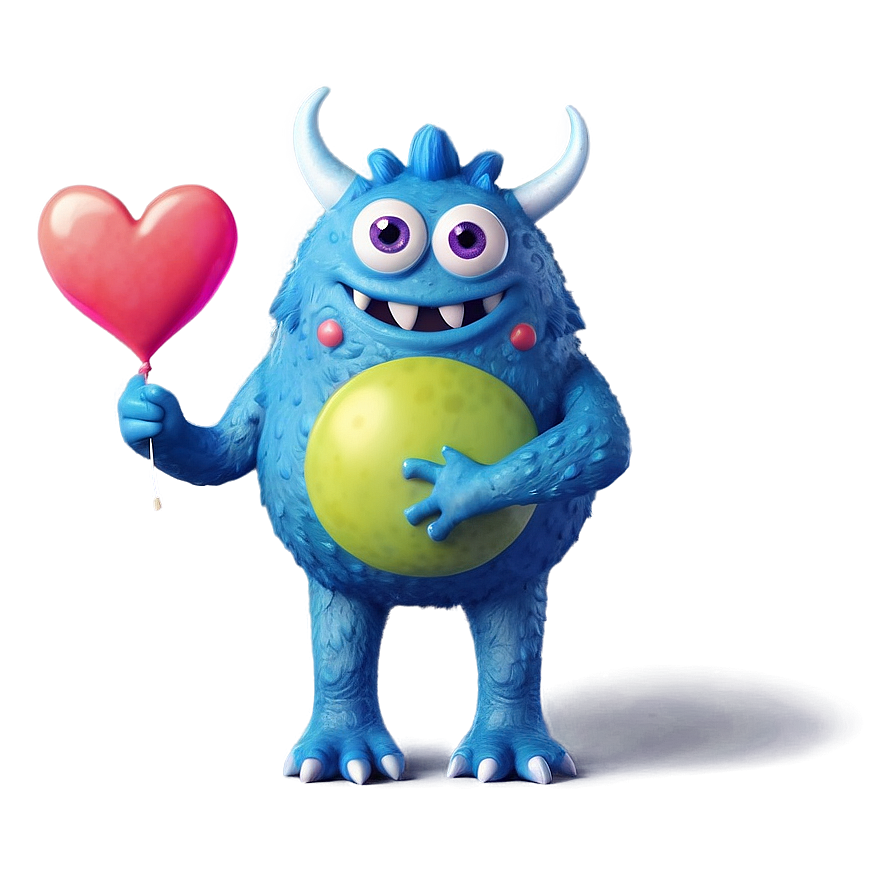 Cute Monster With Heart Png 87 PNG image