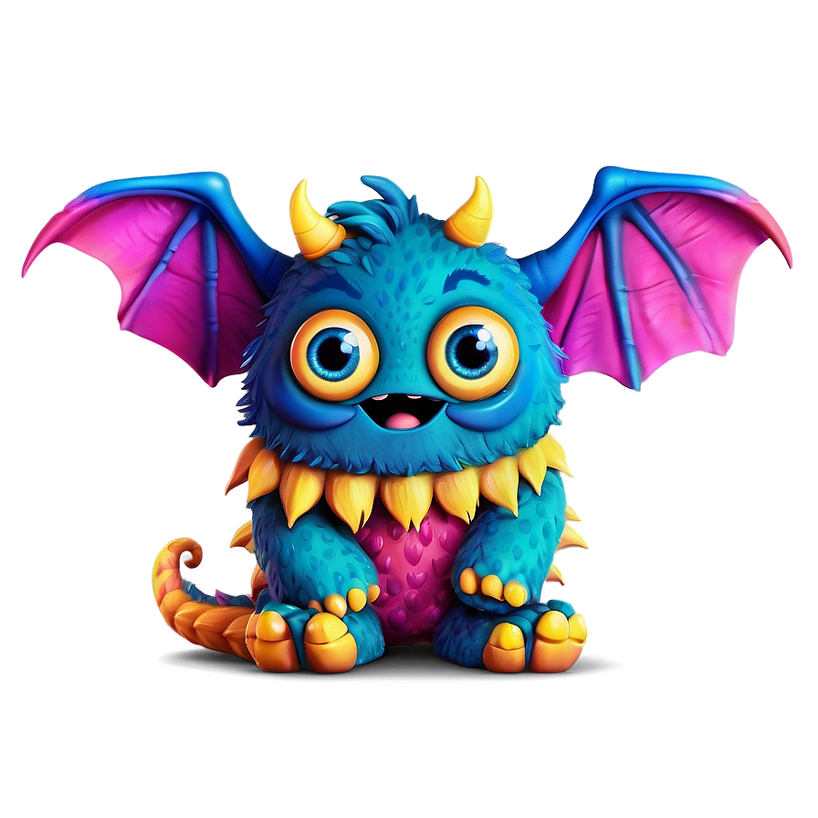 Cute Monster With Wings Png Dhh42 PNG image