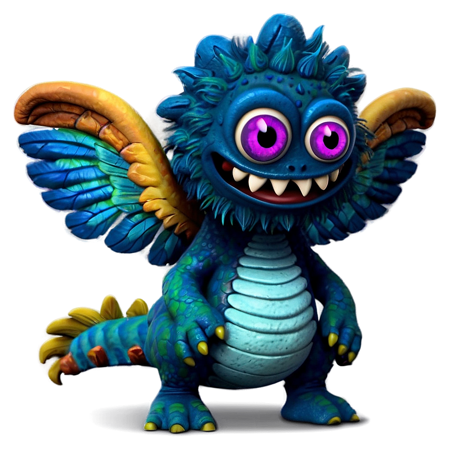 Cute Monster With Wings Png Kqd70 PNG image