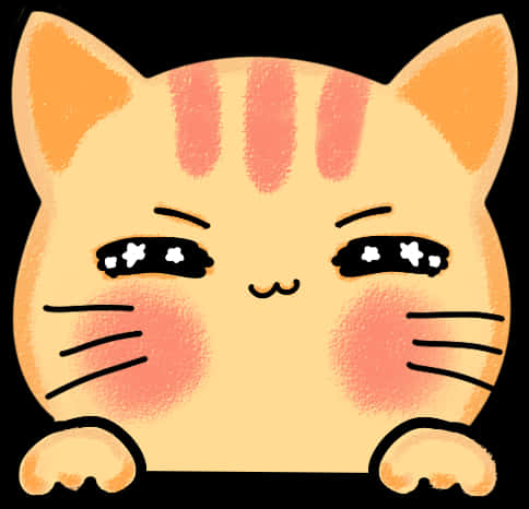 Cute Orange Cat Cartoon PNG image