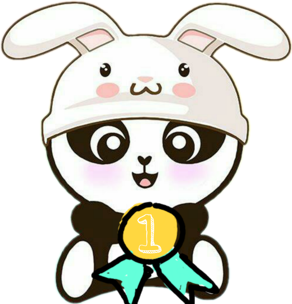 Cute Panda Bunny Hat Winner PNG image