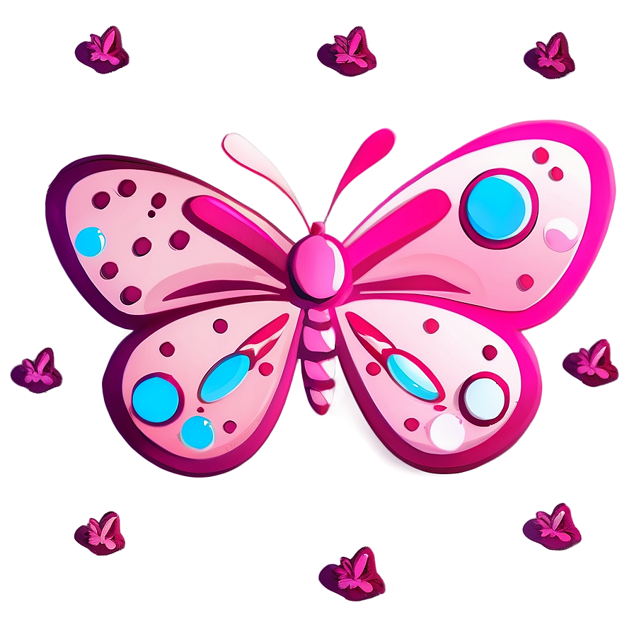 Cute Pink Butterfly Cartoon Png 41 PNG image