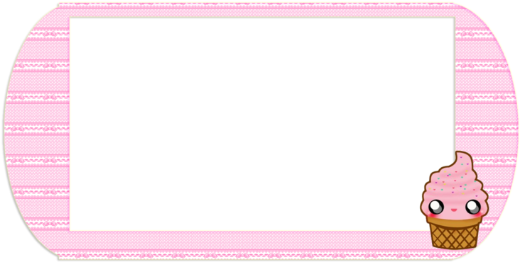 Cute Pink Ice Cream Frame PNG image