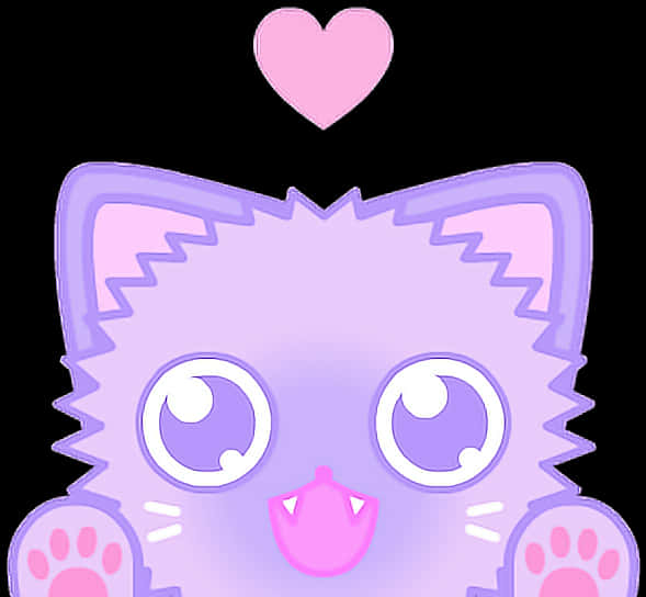 Cute_ Purple_ Kitten_ Love PNG image