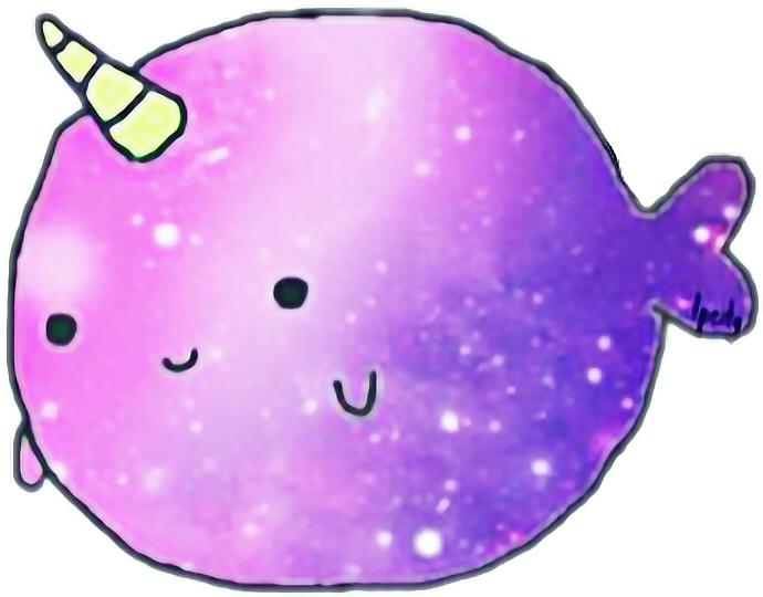 Cute Purple Narwhal Cartoon PNG image