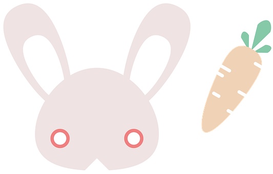 Cute Rabbitand Carrot Illustration PNG image