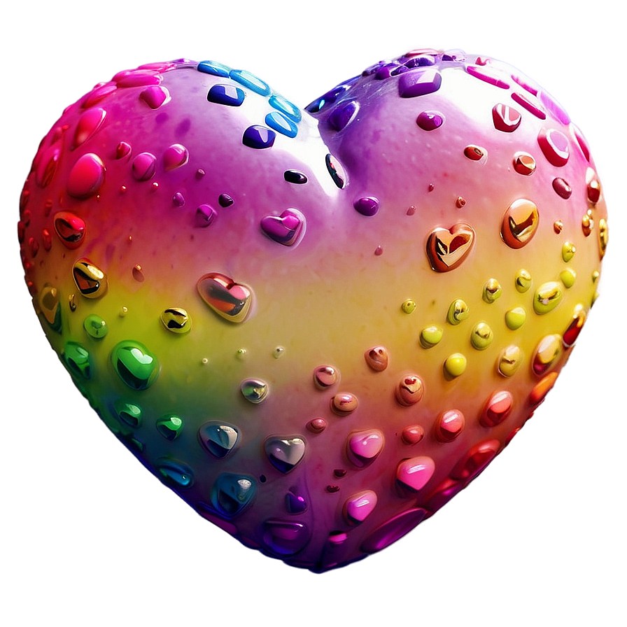 Cute Rainbow Heart Png 06252024 PNG image